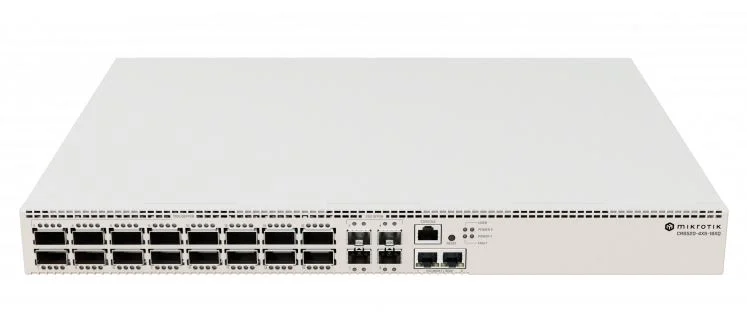MikroTik Cloud Router Switch CRS520-4XS-16XQ-RM, 2x 10GB RJ45, 4x 25G SFP28, 16x 100G QSFP28, Rackmount