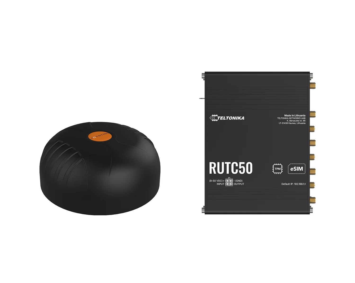 Teltonika · RUTC 50 5G Router & Poynting · A-MIMO-0004-V1-17 · Multifunktionsantenne BUNDLE