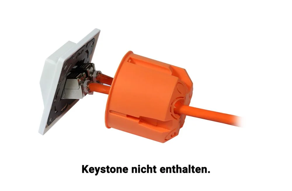 Keystone, Modulträger, UP Dosen für 2xTP-Modul, Reinweiss, für Runde Unterputz/Hohlraumdosen geeignet, 27Grad Auslass, Synergy 21,