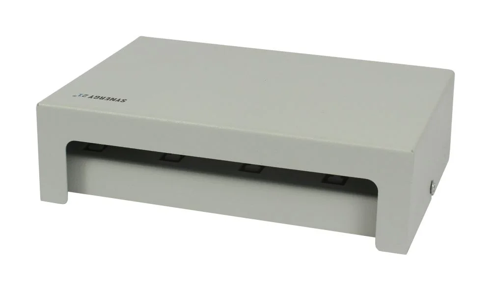 Patch Panel 8xTP, CAT6A, incl.Keystone, Short, Aufputz Metall, Lichtgrau, Synergy 21,