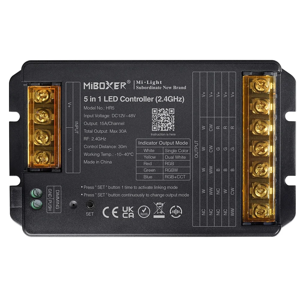 Synergy 21 LED Controller 5in1 RGB-WW (RGB-CCT) DC12~48V 2.4G HP 30A*Milight/Miboxer*