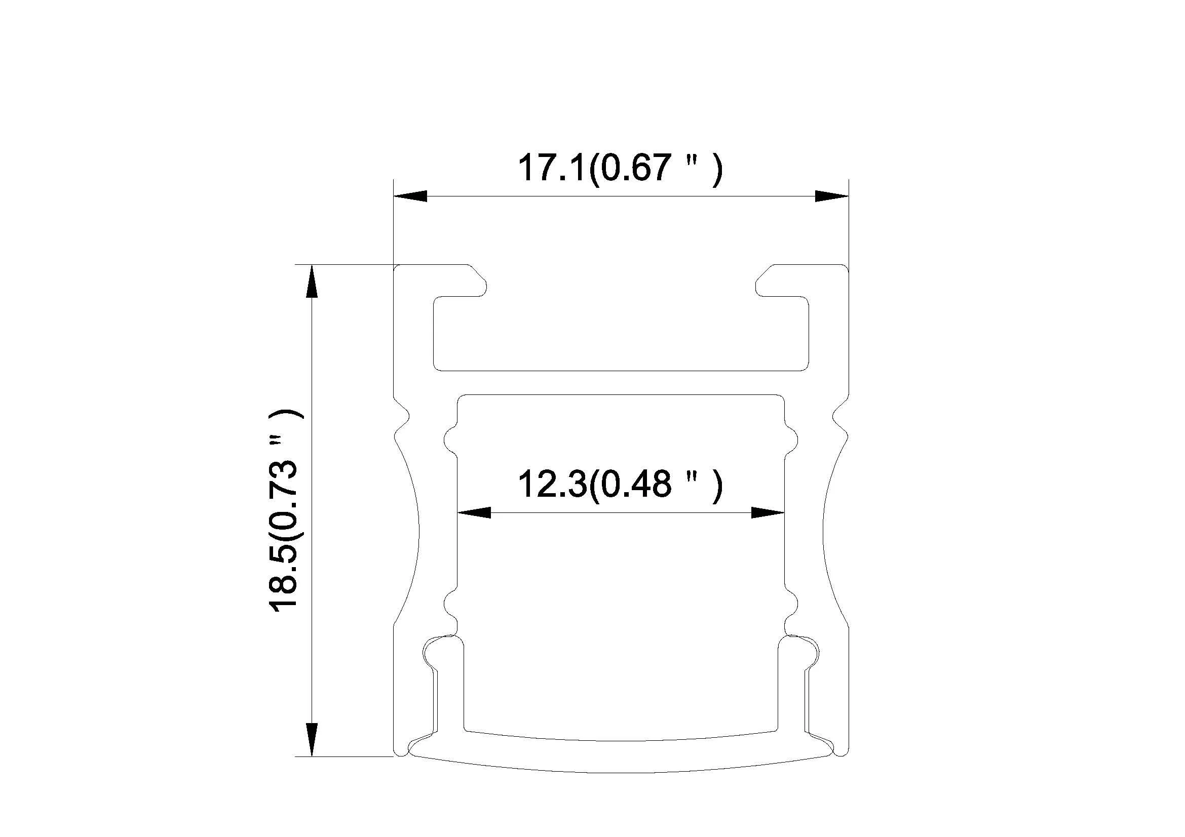 Synergy 21 LED U-Profil 200cm, ALU146 B