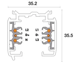 Powergear 3PH AUFBAUSCHIENE DALI, Weiß, 1 meter