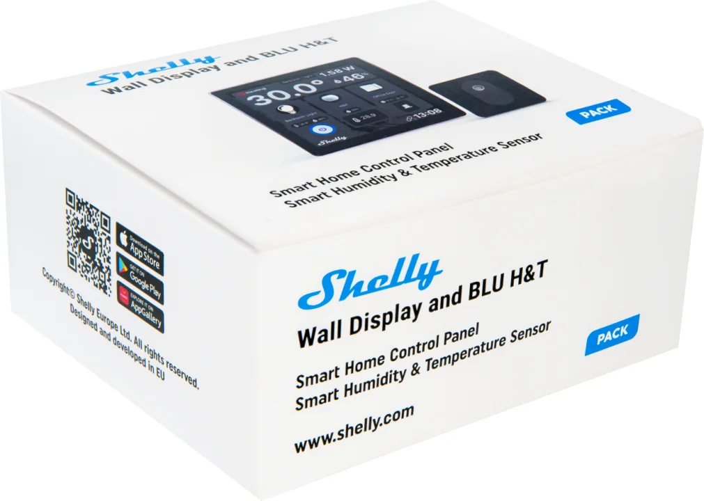 Shelly · Unterputz · " Wall Display Black & BLU H&T Black" · Android · WLAN · BT ·schwarz