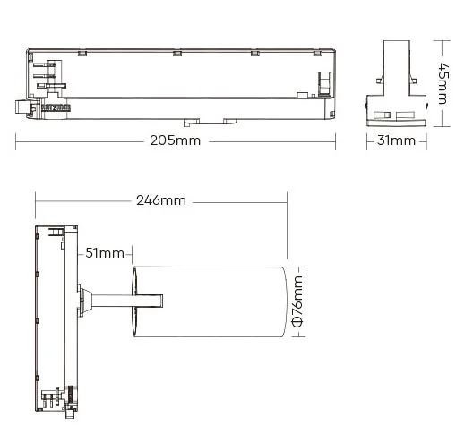 Synergy 21 LED Track Spotlight 30W RGB-WW (RGB-CCT) Zigbee 3.0 + 2.4G schwarz*Milight/Miboxer*