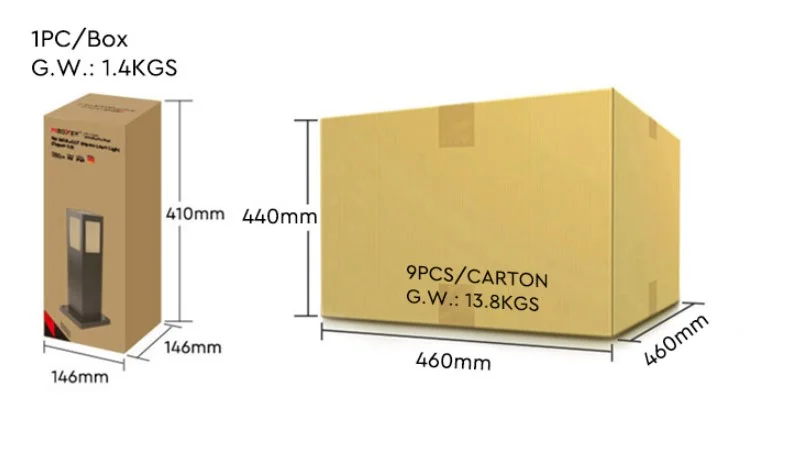 Synergy 21 Garden Bollard 9W RGB+CCT 2.4G IP66 *Milight/Miboxer* 24V