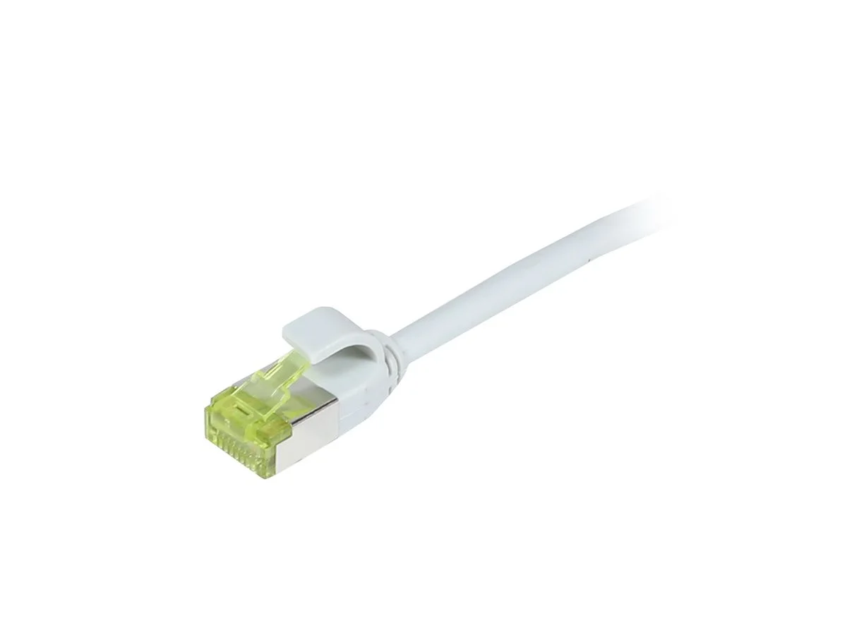 Patchkabel RJ45, CAT6A 500Mhz, 7.5m, grau, S-STP(S/FTP), slimline rund d=4,5mm, TPE/LSZH(Superflex), AWG28, mit CAT7 Rohkabel, Synergy 21