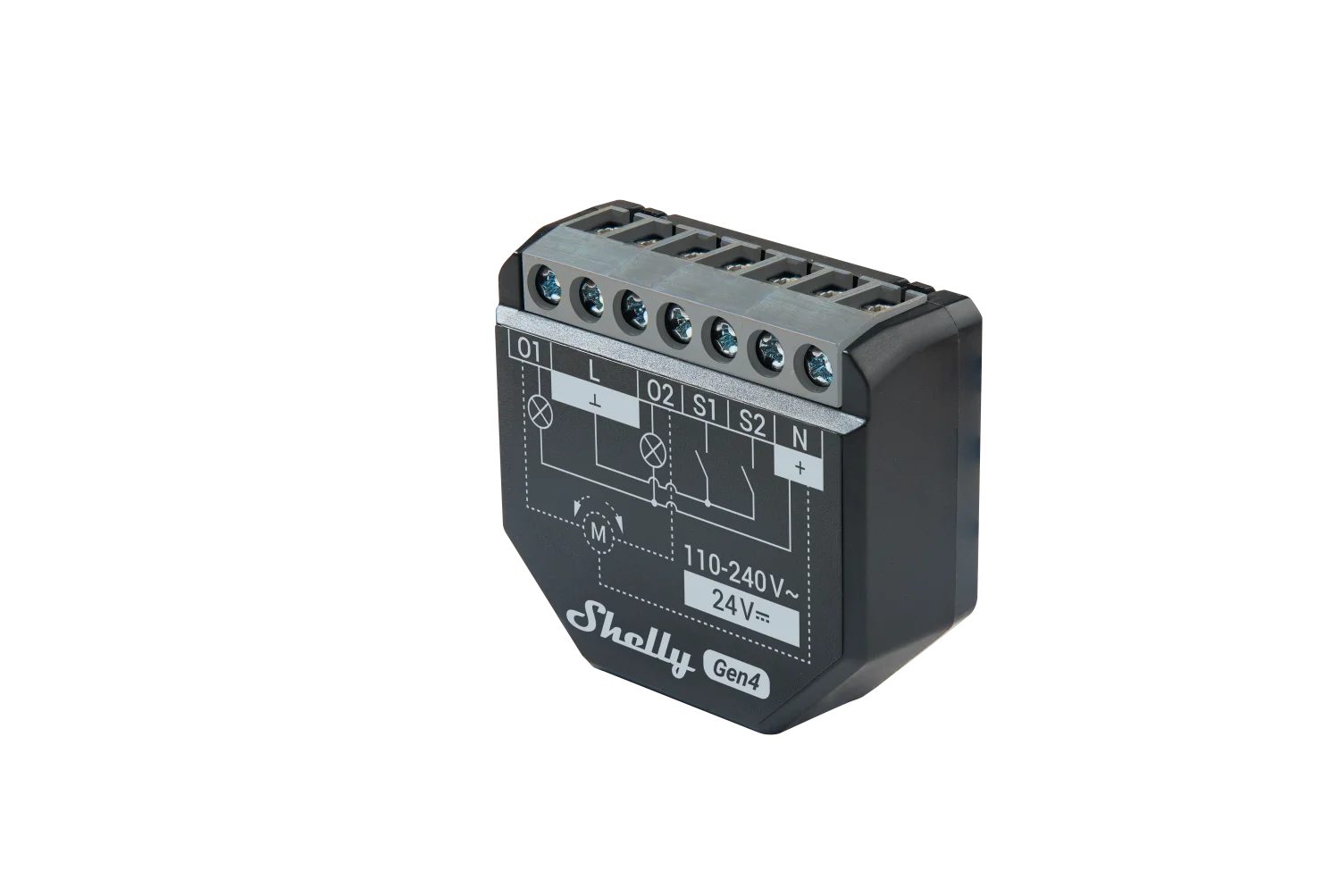 Shelly · Unterputz · "2PM Gen4" · Relais · max 16A · 2 Kanäle · Messfunktion · WLAN · Matter · Zigbee · Bluetooth