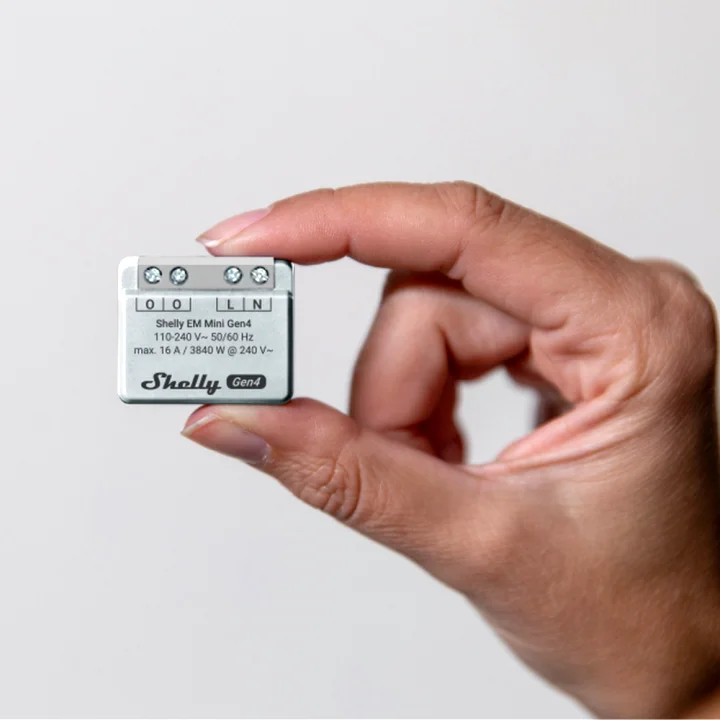 Shelly · Unterputz · " EM Mini Gen4" · Relais · max 8A · 1 Kanal · WLAN · Matter · Zigbee · Bluetooth
