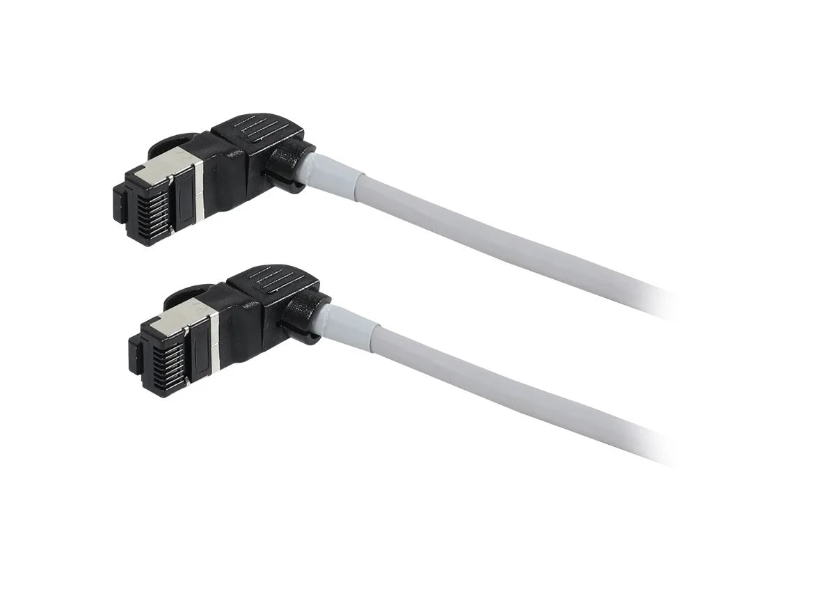 Patchkabel RJ45, CAT6A 500Mhz, 3m, grau, S/FTP, slimline rund d=4,5mm, TPE/LSZH(Superflex), AWG28, mit CAT7 Rohk., drehbarer Stecker, Synergy21