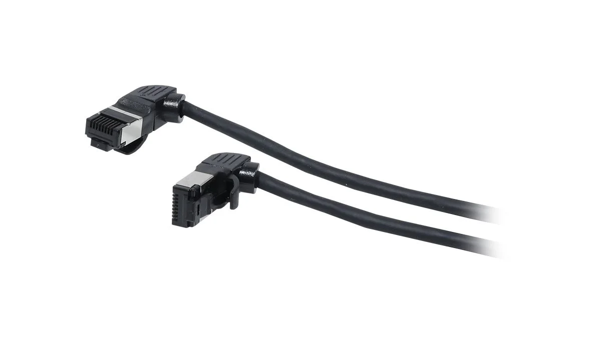 Patchkabel RJ45, CAT6A 500Mhz, 1.0m, schwarz, S/FTP, slimline rund d=4,5mm, TPE/LSZH(Superflex), AWG28, mit CAT7 Rohk., drehbarer Stecker, Synergy21