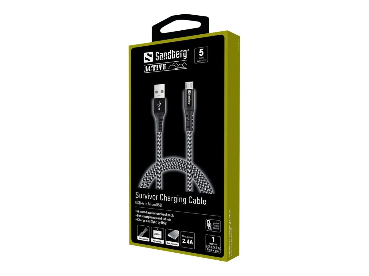 SANDBERG Survivor MicroUSB Cable 1M