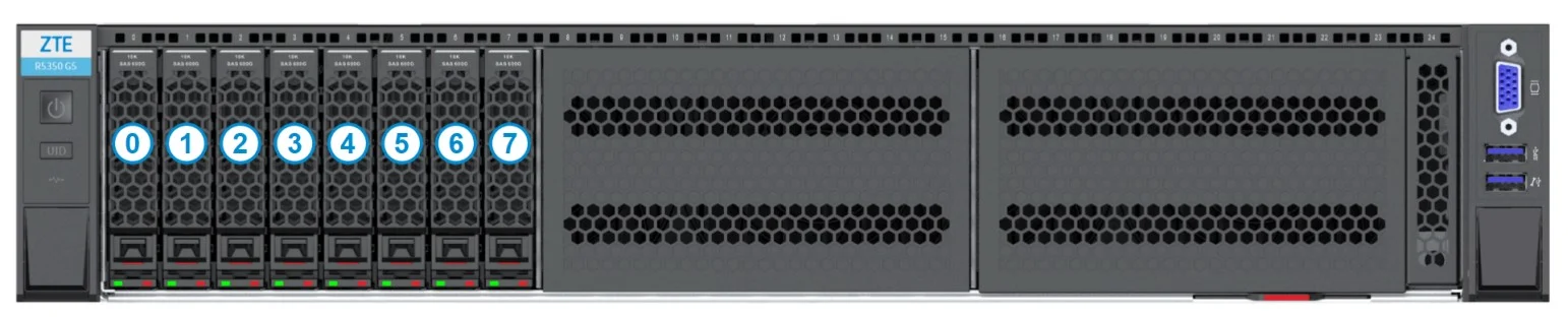ZTE Server | R5350 G5 high performance 8SFF - 2HE Rack Server Barebone 8x 2.5" Laufwerkseinschübe