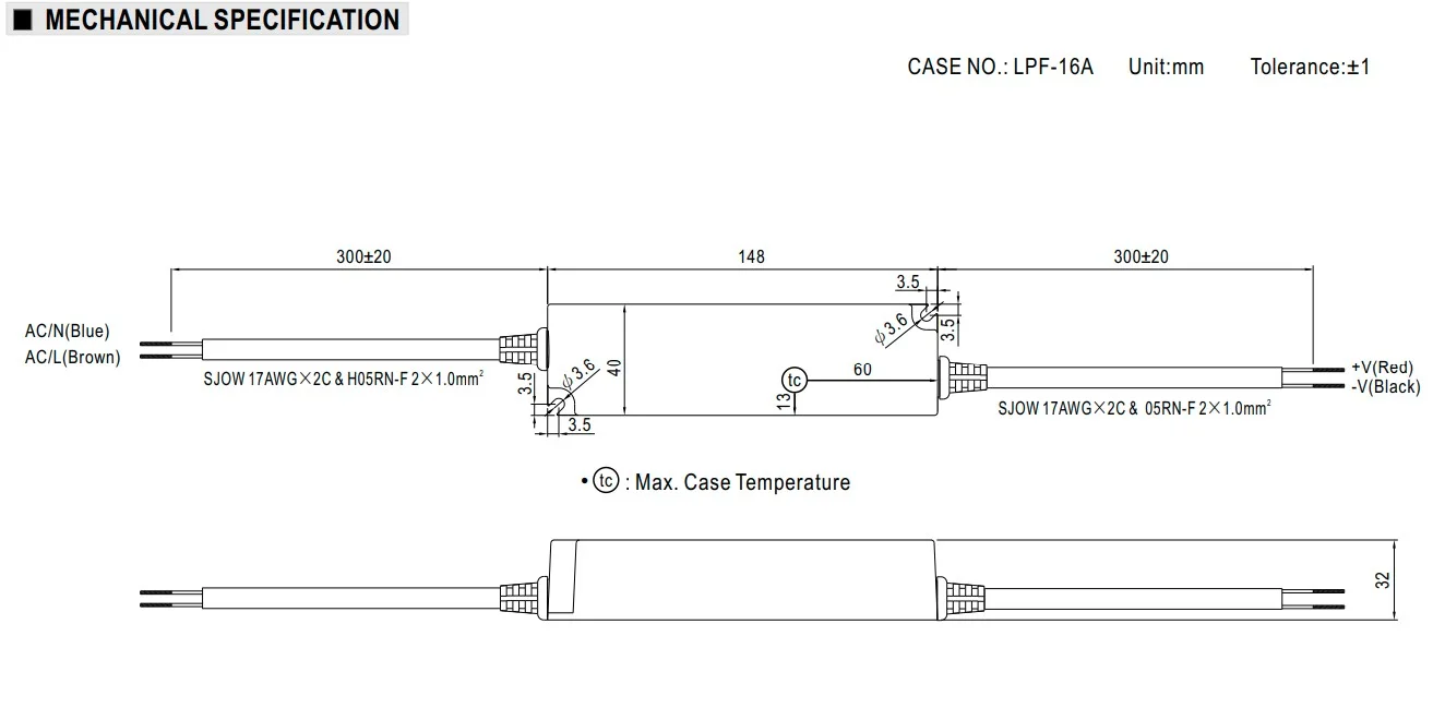 MEANWELL Netzteil - 24V 16W IP67