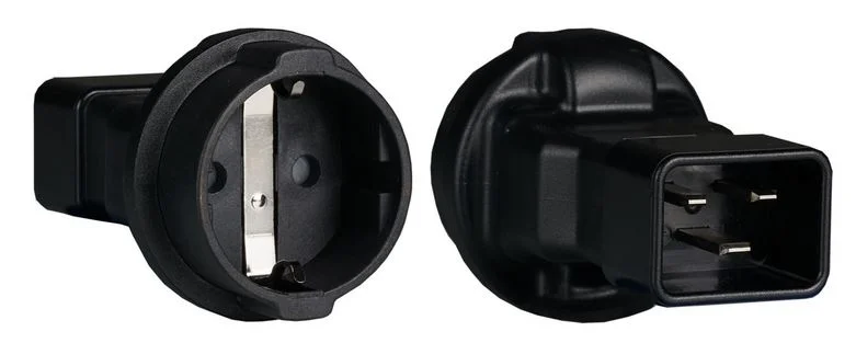 Netzkabel 230V Adapter C20-Stecker -> CEE7/7-Buchse