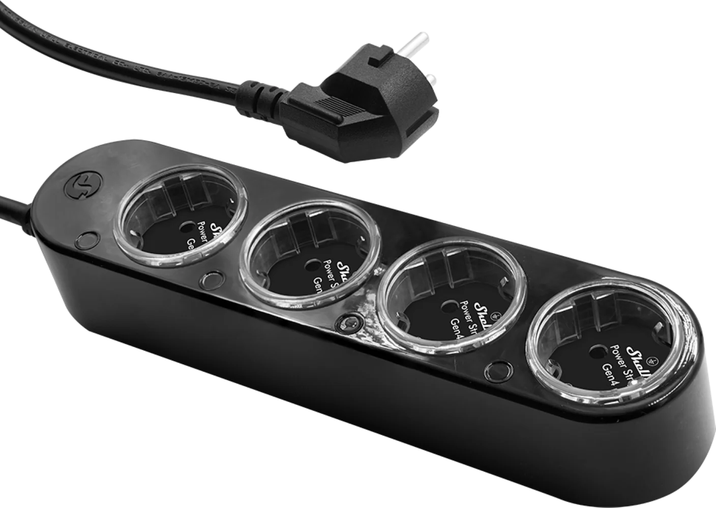 Shelly · Plug & Play " Power Strip 4 Gen4" · Smarte Steckdosenleiste · 4x 12A · Messfunktion · WLAN · Zigbee · Matter · BT · schwarz