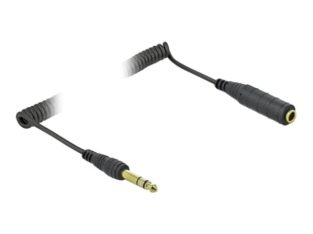 DELOCK Spiralkabel Verl. 6,35mm 3 Pin 2m