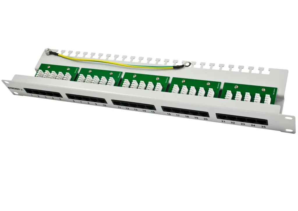 Patch Panel 25xTP, CAT3, ISDN, 19", Lichtgrau Synergy 21,