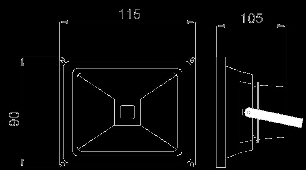 Synergy 21 LED Spot Outdoor Baustrahler 10W graues Gehäuse - UV