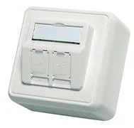 Telegärtner Modulträger, AP-Dose, f. 2xAMJ/AMJ-S-Mod./Kupp., AW, 80x80, 30Grad, (Keystone)