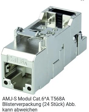 Telegärtner Modul, AMJ-S, CAT6A, TP/LSA, Snap-In, 24-Pack, (Keystone), T568A,