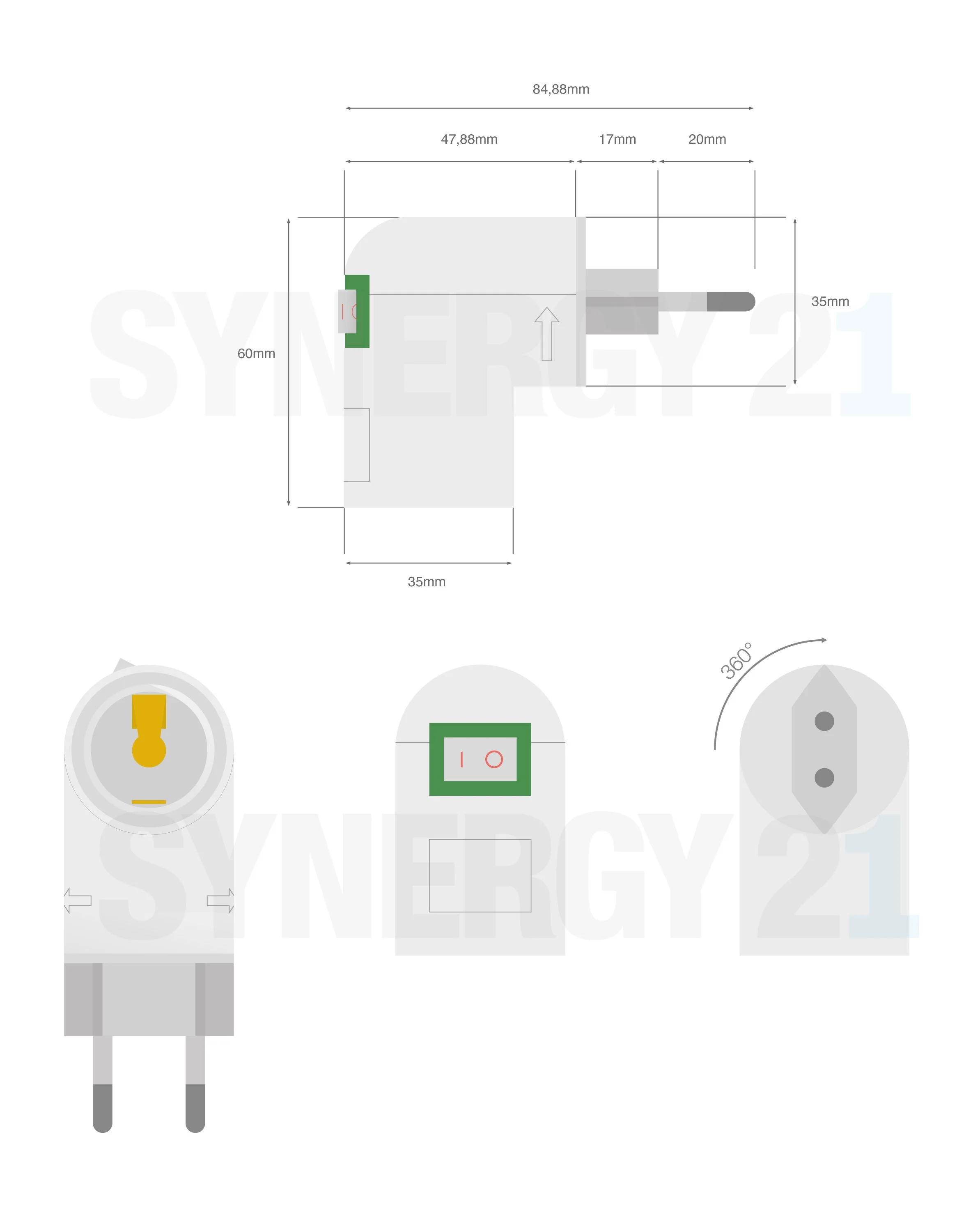 Synergy 21 LED Adapter / Fassung für LED-Leuchtmittel PP->E27