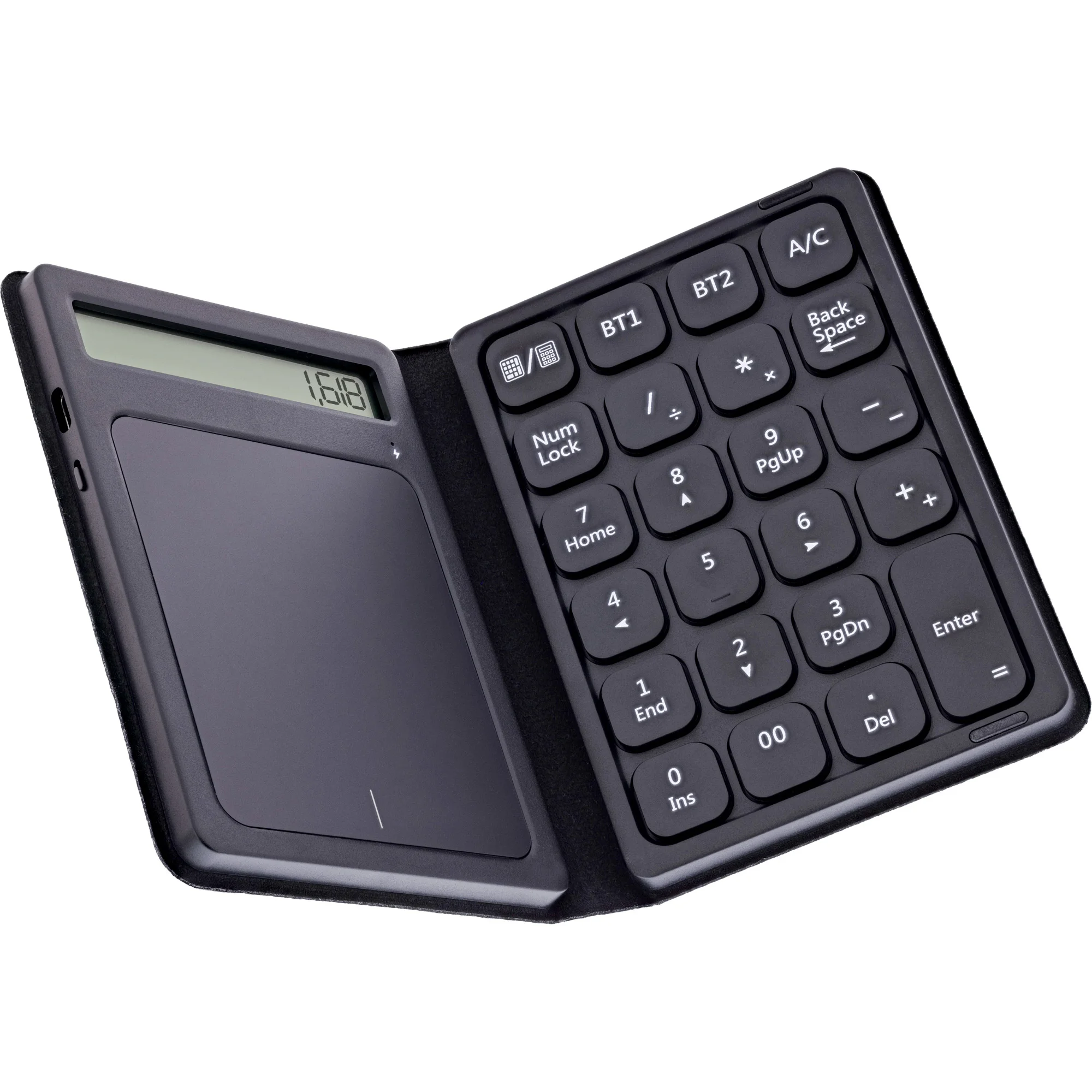 InLine® Bluetooth Nummernblock mit Touchpad, Display, faltbar, schwarz