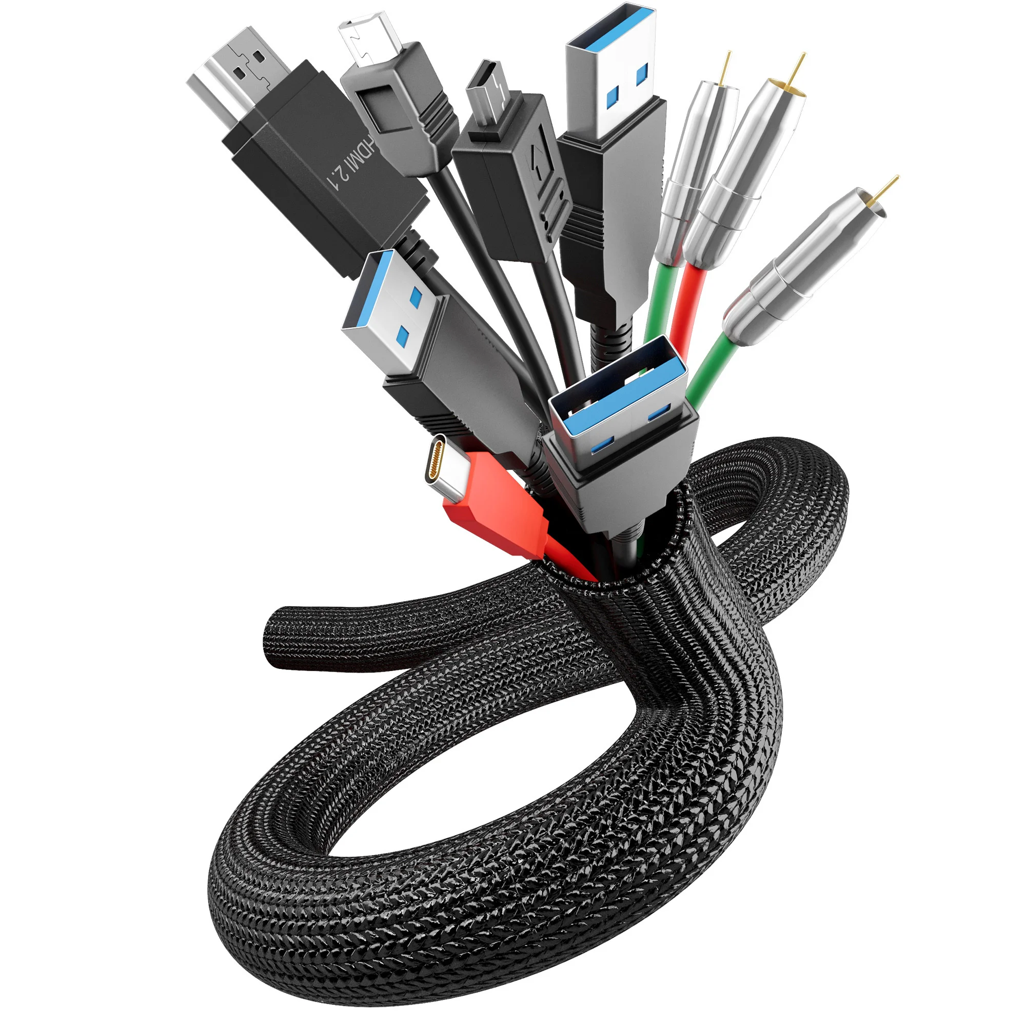 LABEL THE CABLE PRO Cable Tube, flexibler Kabelschlauch, 25mm/25m, schwarz