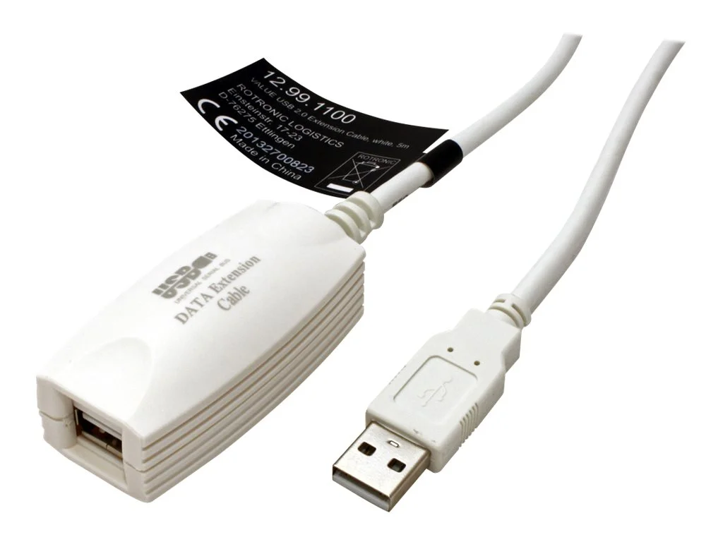 VALUE USB 2.0 Verlängerung weiss 5m