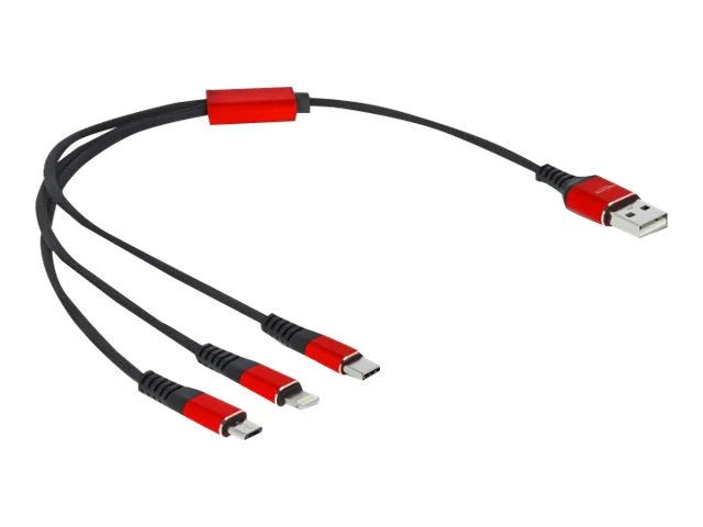 DELOCK USB Ladekabel 3in1 Typ-A 30cm