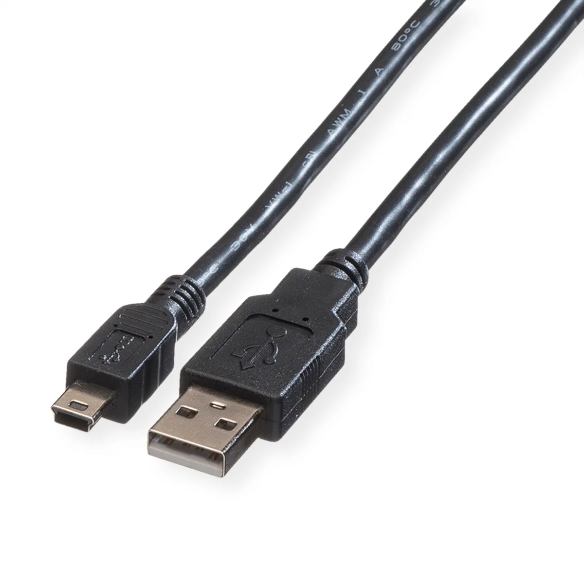 ROLINE USB 2.0 Kabel, Typ A - 5-Pin Mini, schwarz, 1,8 m