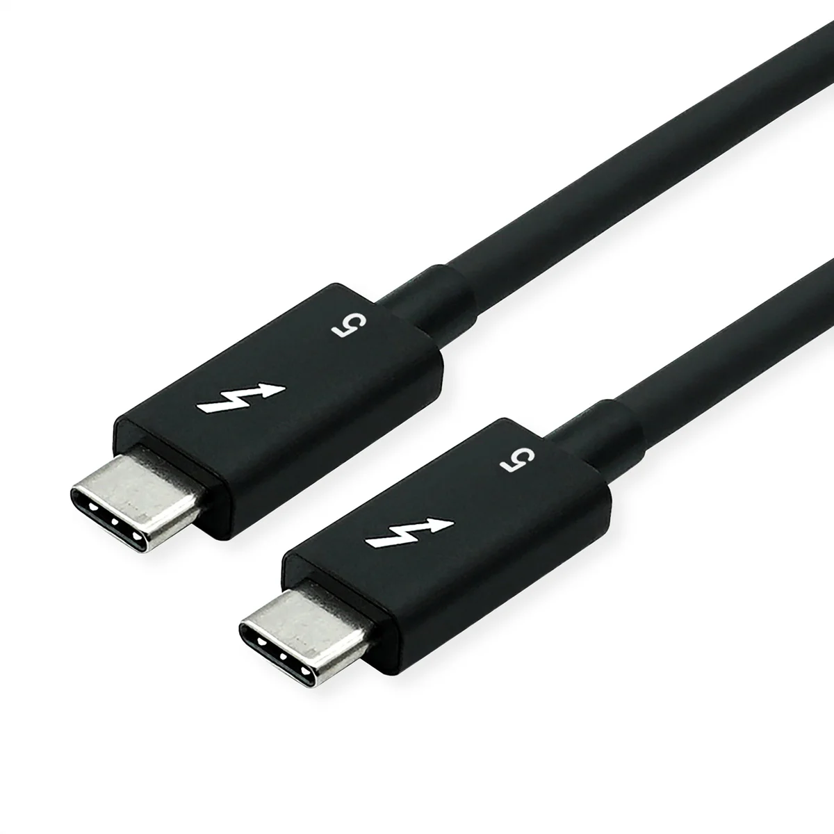 ROLINE Thunderbolt? 5 Kabel, C-C, ST/ST, 8K UHD-2, 80Gbit/s, 240W, passiv, schwarz, 0,5 m