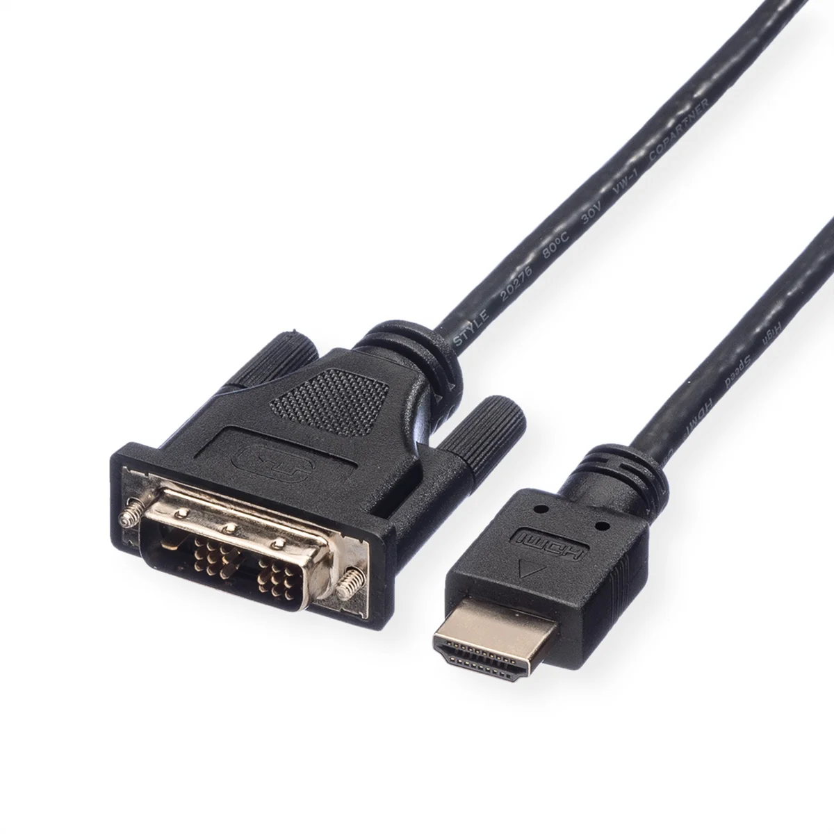 ROLINE Kabel DVI (18+1) ST - HDMI ST, schwarz, 10 m