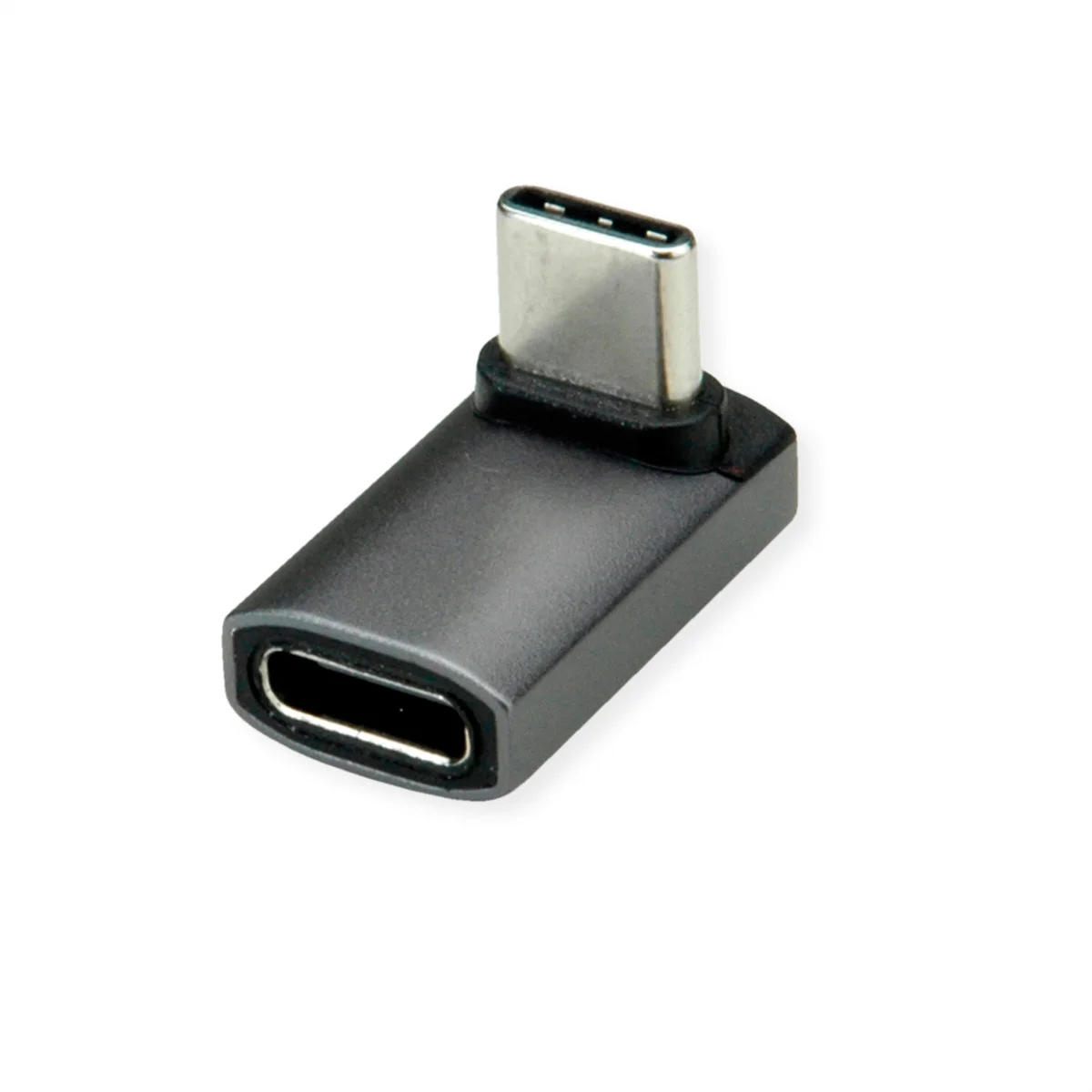 ROLINE USB4 Gen 3x2 Adapter Typ C ST/BU, Aluminium, 90°, breit, silberfarben
