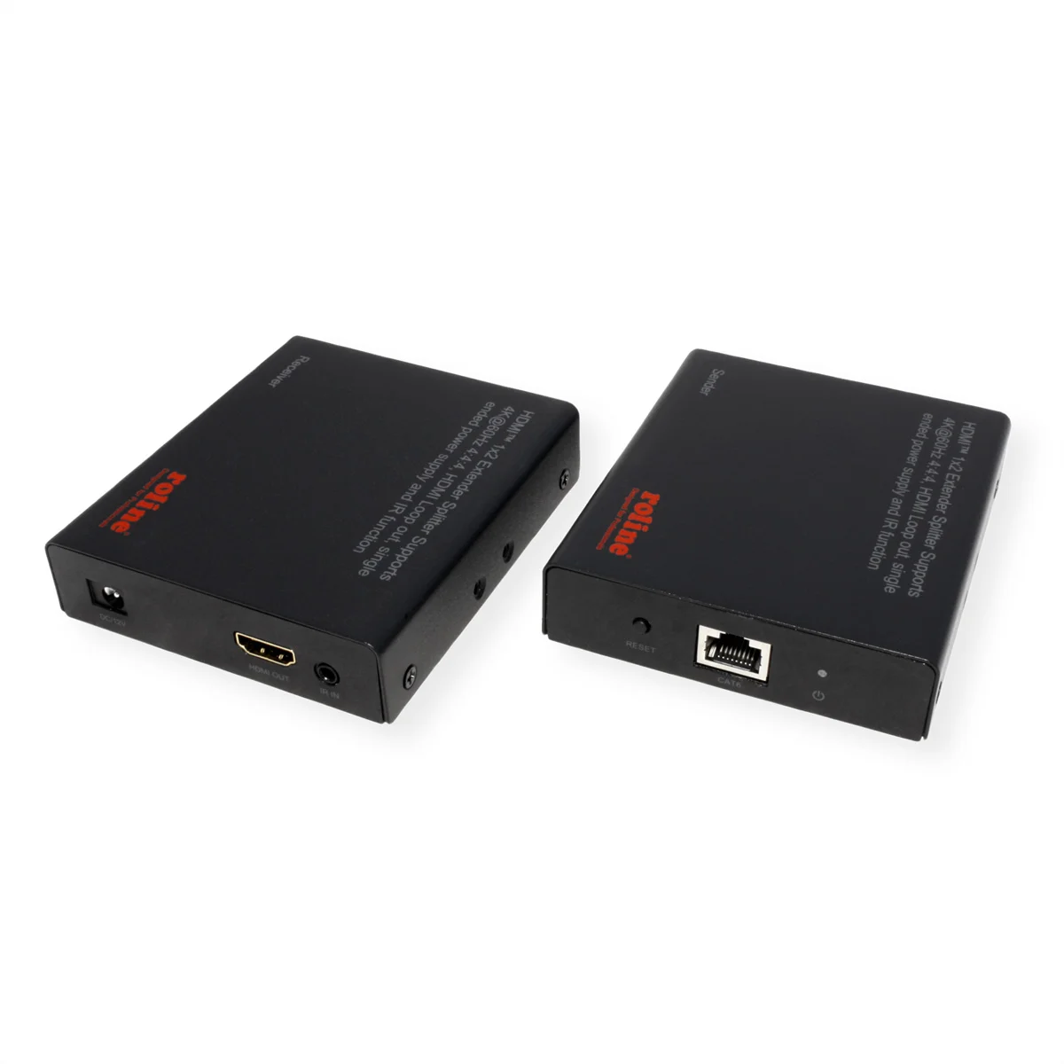 ROLINE HDMI Extender und Splitter, 1x2, über Cat.6A, 70m, 4K60Hz