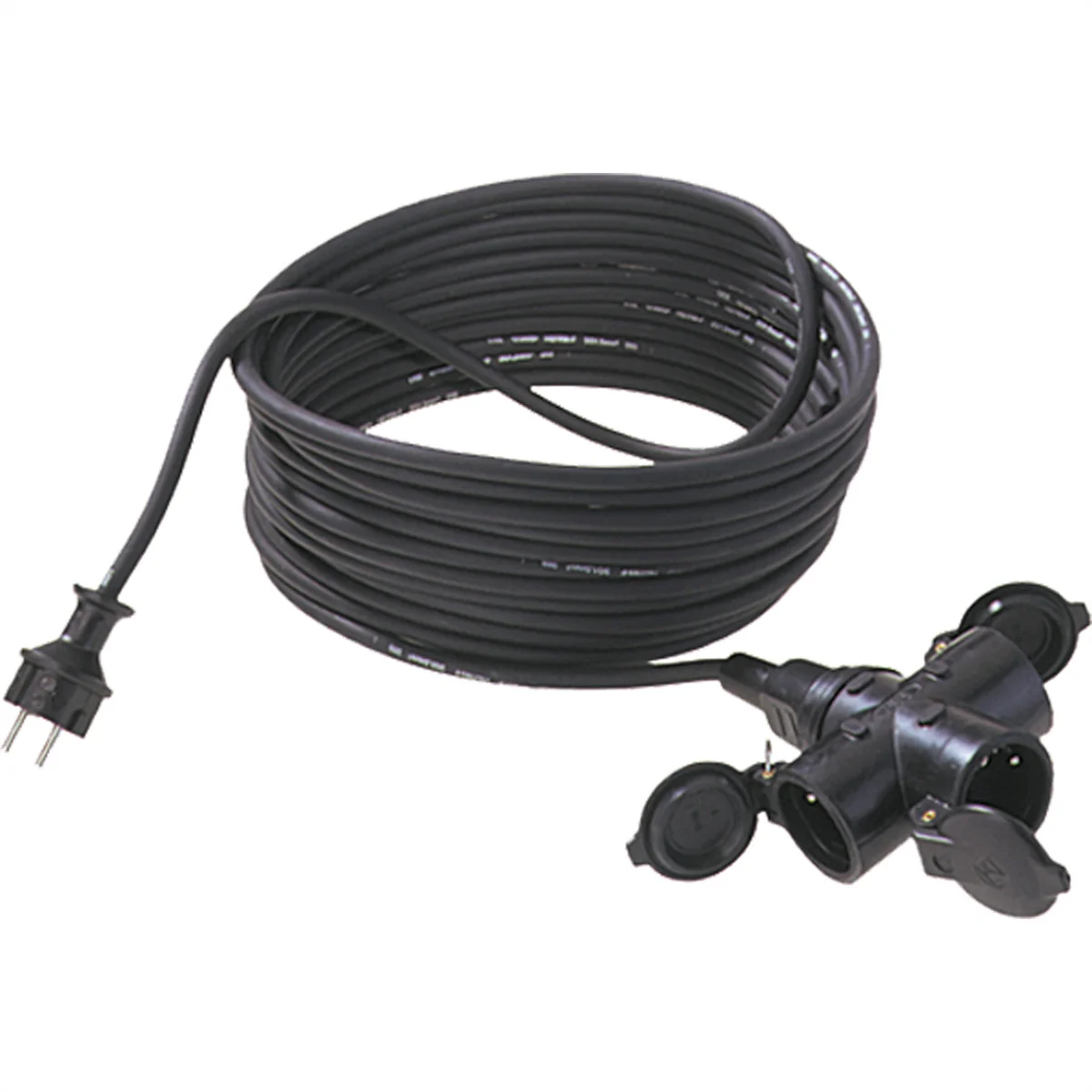 BACHMANN Extension 3G1,5mm², 3x, H07RN-F Gummi/Neopren 3fach, schwarz, 5 m