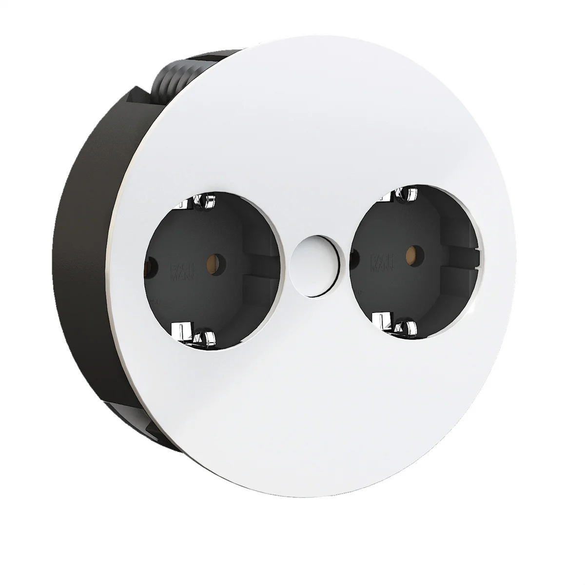 BACHMANN TWIST 2x Schutzkontakt, Aderendhülsen, Schutzkontaktmontagestecker, weiß, 2 m