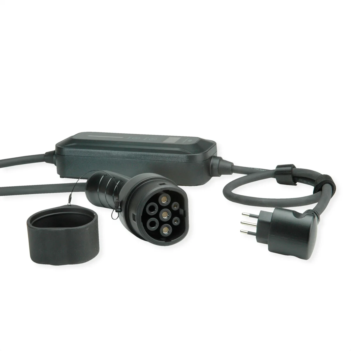 ROLINE Tragbares E-Auto Ladegerät, CEI23-50 (IT, Typ-L) & Typ2 Stecker, 1-phasig, Mode 2, 16 A, 3,6 kW, 3 m