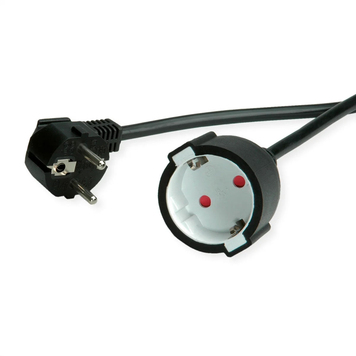 VALUE Schutzkontakt-Verlängerungskabel, 230VAC, schwarz, 3 m