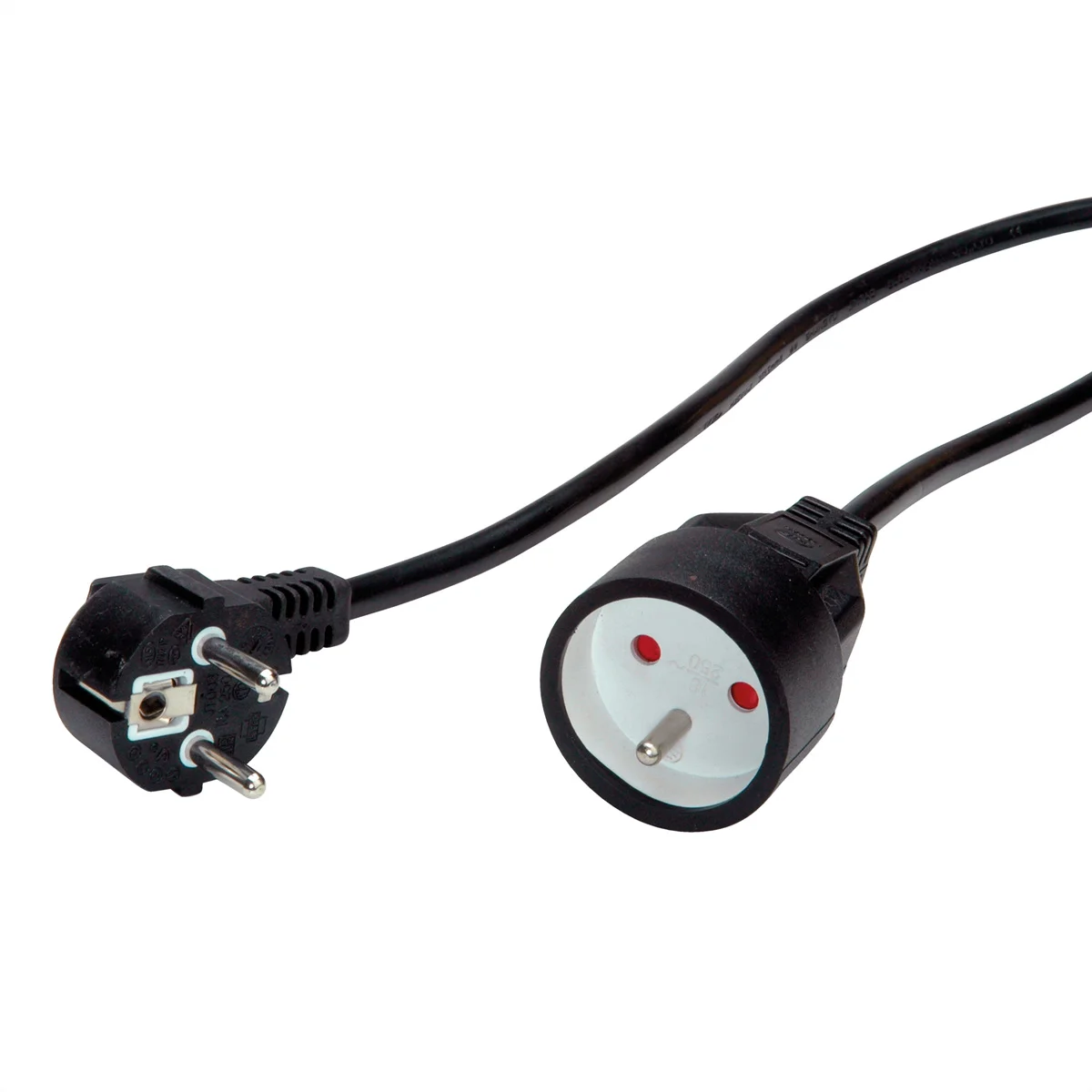 VALUE Schutzkontakt-Verlängerungskabel, 230VAC, UTE Version, schwarz, 5 m