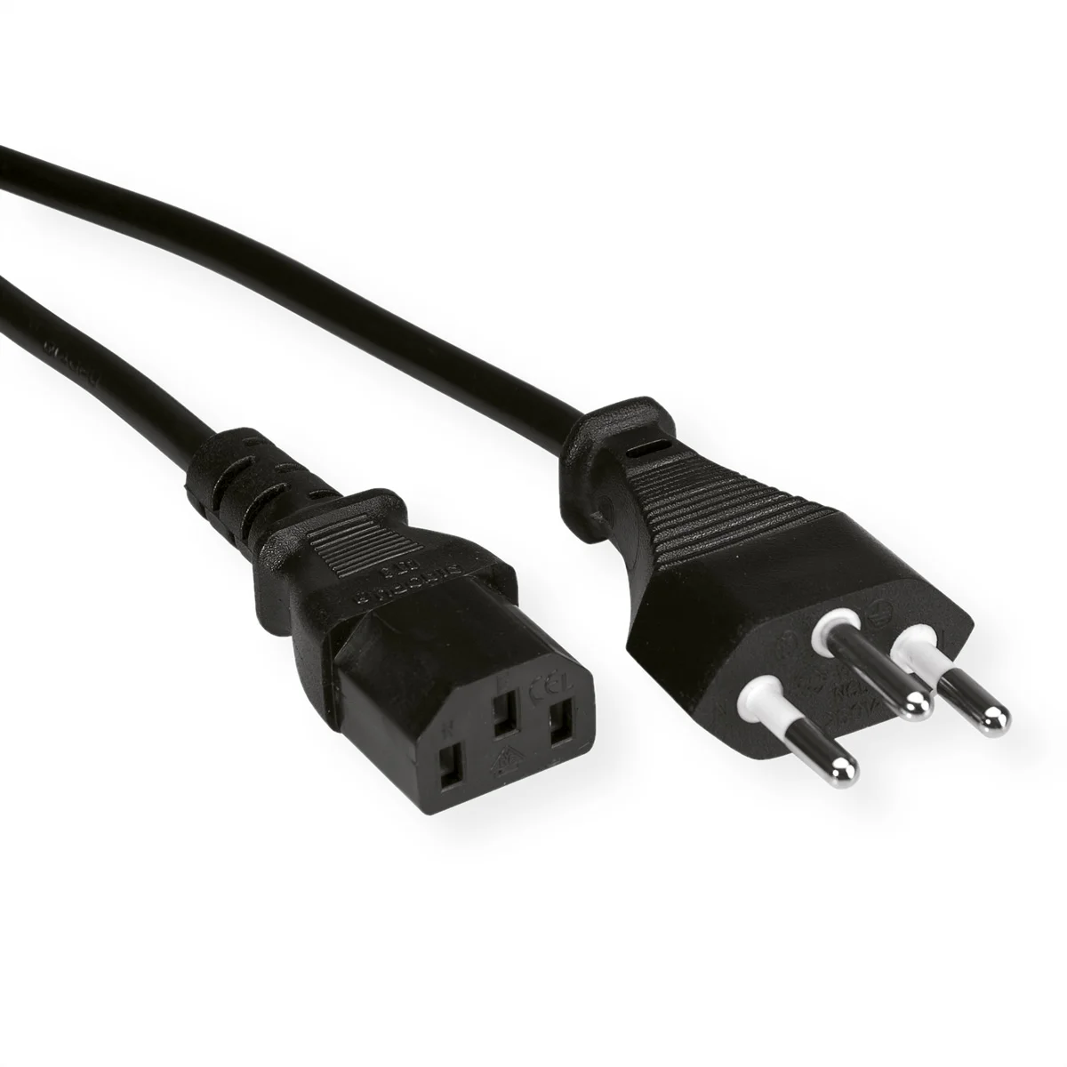 VALUE Netzkabel T12 auf C13, schwarz, 3 m