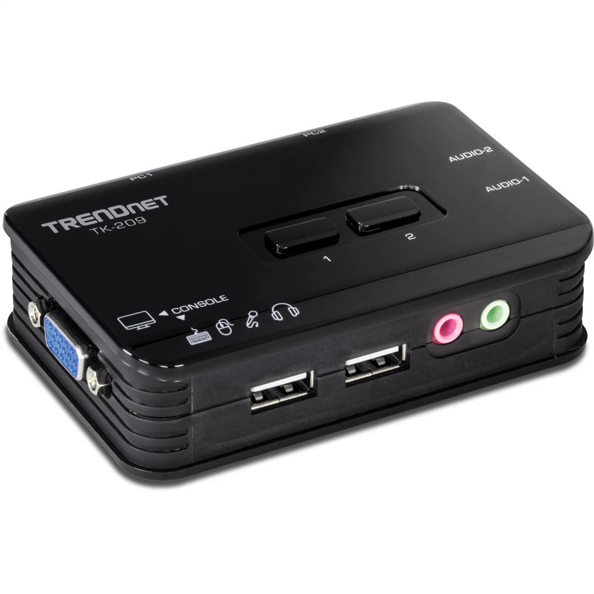 TRENDnet TK-209K KVM Switch 2-Port USB Kit mit Audio