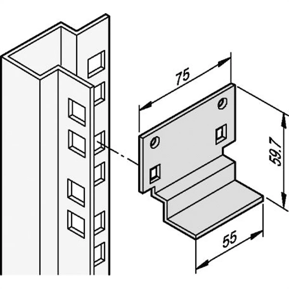 SCHROFF Kurzgleitschiene - KURZGLEITSCHIENEN-SET (2STK)