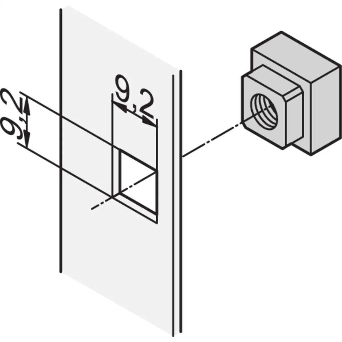 SCHROFF Vierkantmutter M6 - NTS VIERKANTMUTTER M6 50STK
