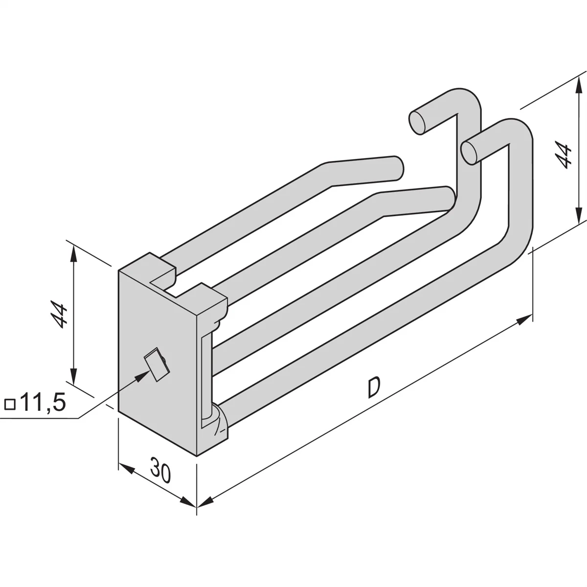 SCHROFF Doppel-Stahlkabelöse - DOP.KABELOESEN SET(110MM)5ST