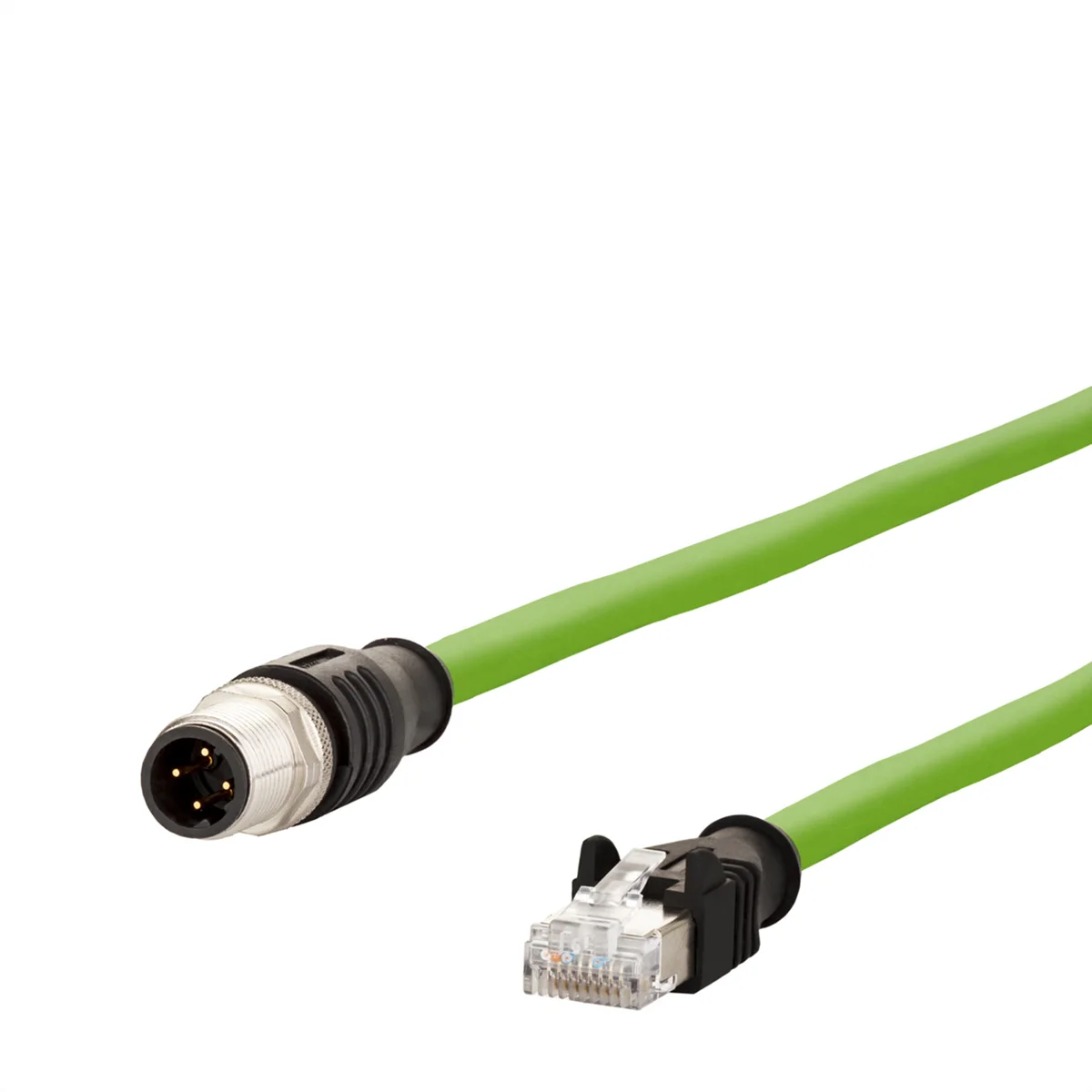 METZ CONNECT Verbindungsleitung M12 ST-RJ45 ST, 4-pol D-kodiert, gerade-gerade, Schleppkette, Torsion, 5 m