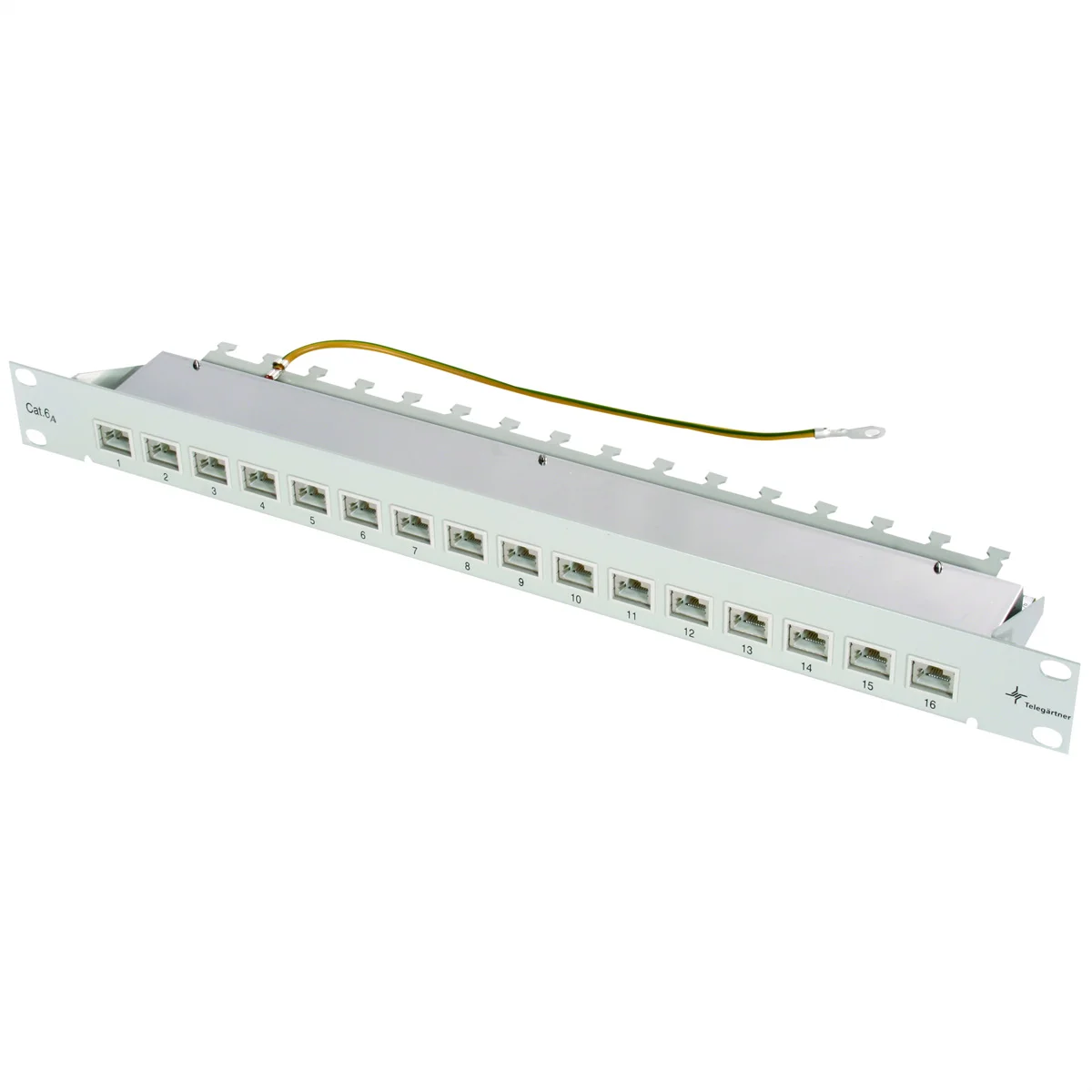 TELEGÄRTNER 19"-Verteiler MPP16 1 HE, Cat.6A (Class EA) (ISO/IEC), 16 Ports