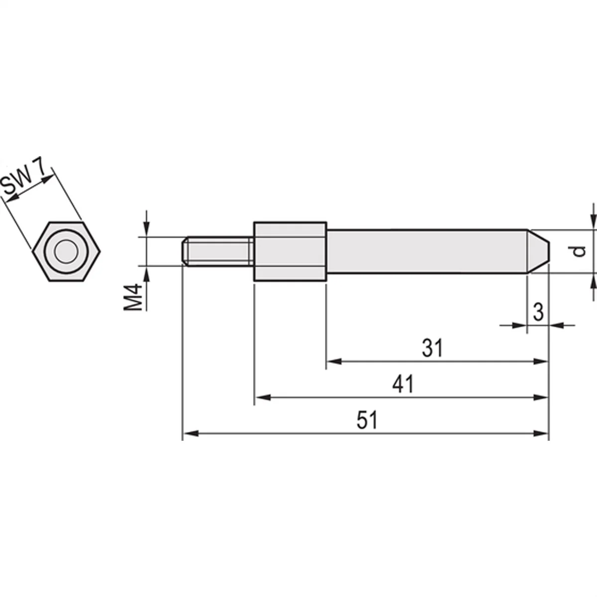SCHROFF Codierbolzen - ZENTRIERBOLZEN F.RUECKRAHM.