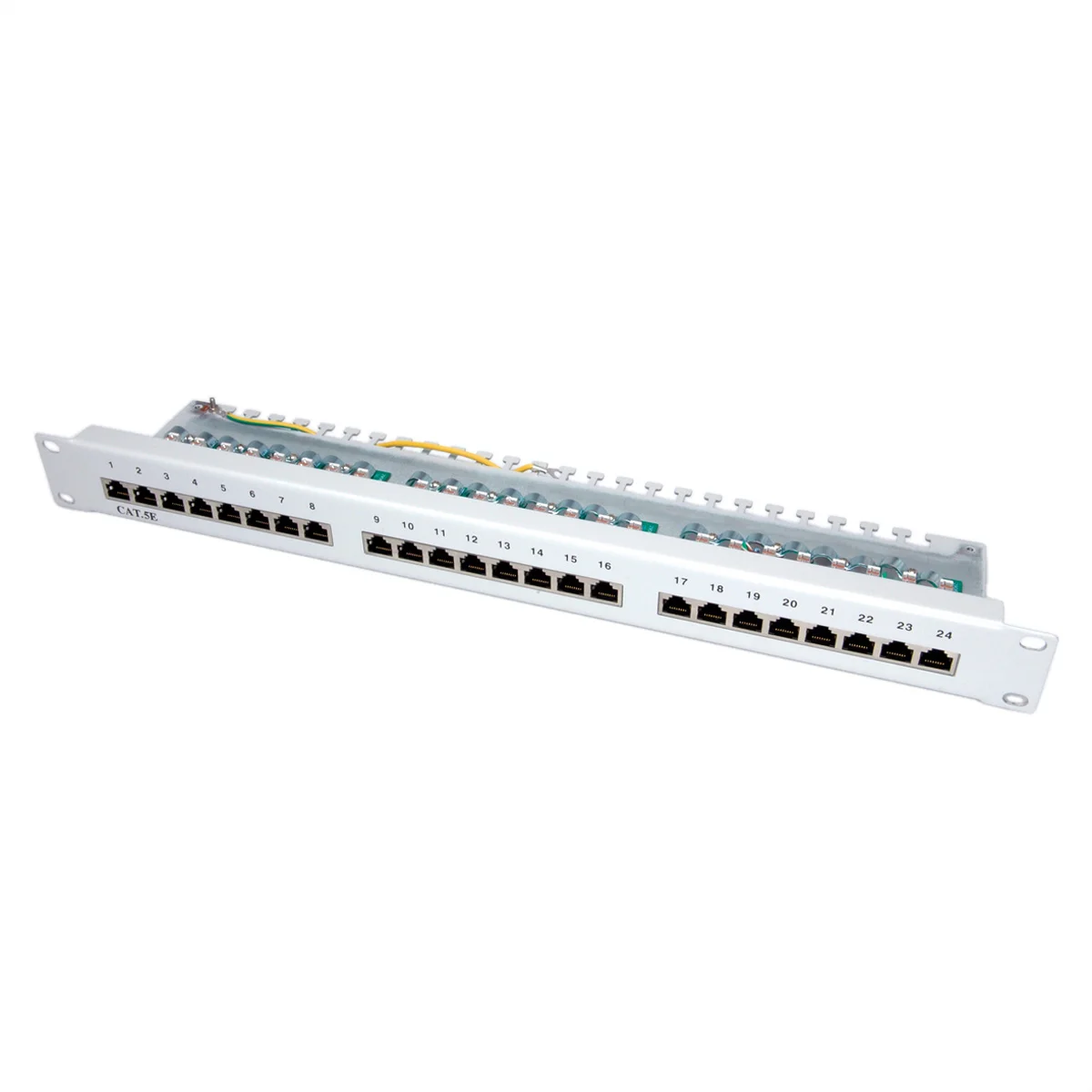 VALUE Cat.5e (Class D) 19-Zoll-Patchpanel, 24P, geschirmt, grau