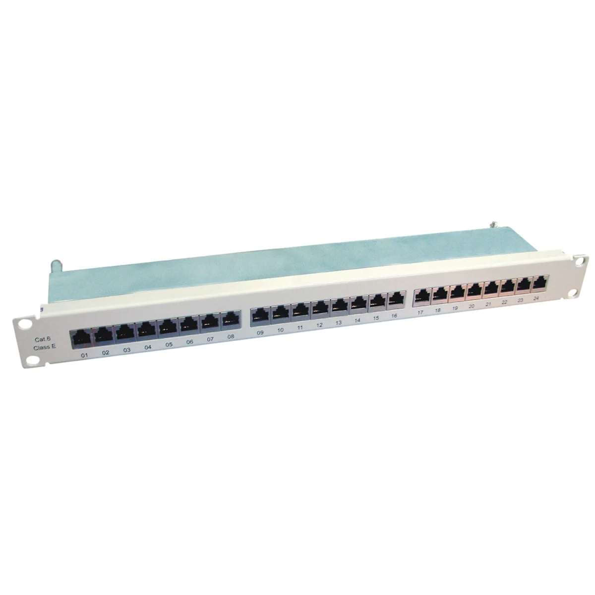 VALUE Cat.6 (Class E) 19-Zoll-Patchpanel, 24 P, geschirmt, grau